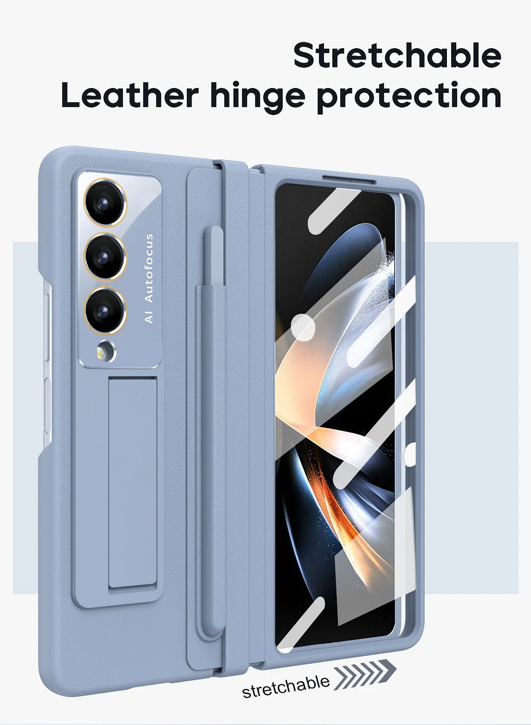 Suitable for Samsung Z Fold5/4 mobile phone case telescopic hinge pen slot with pen shell film folding screen anti-fall protective cover