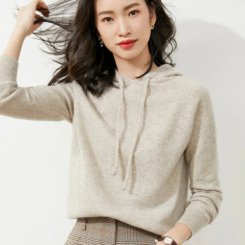Churchf Churchf New Long-Sleeved Hoodie Sweater Women's Pullover Hoodie Loose Casual Short Top Hoodie Bottom Sweater