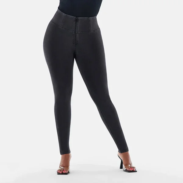 Elastic Zipper Butt-Lift Jeans