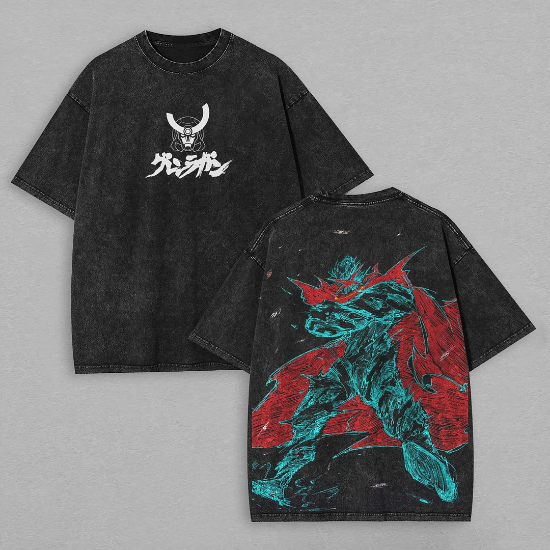 Tengen Toppa Gurren Lagann Printed Unisex Washed T-Shirt