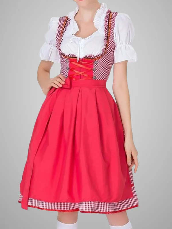 Grid Bandage Skater Festival Costume Dress