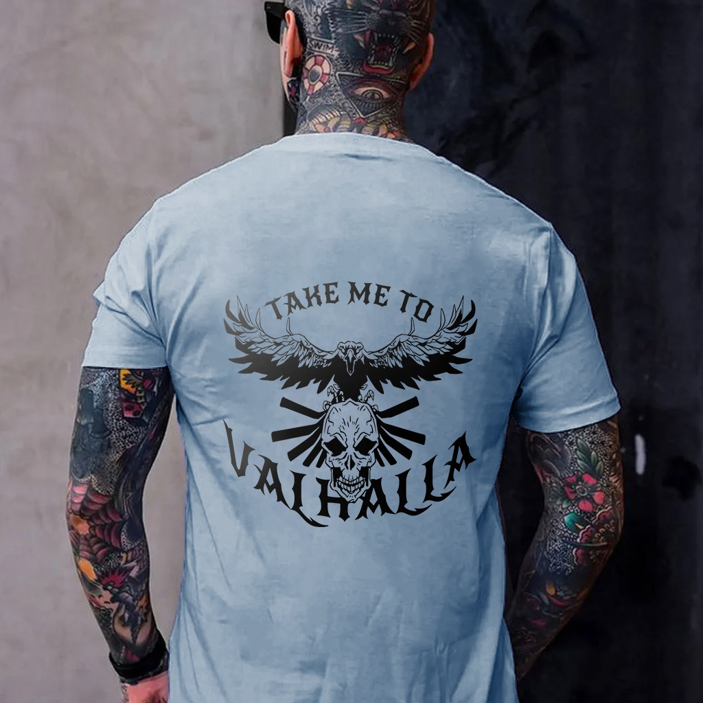 Take Me To Valhalla skull with eagle t-shirt