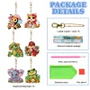 6PCS-Animal famille-double face perceuse-diamant porte-clés