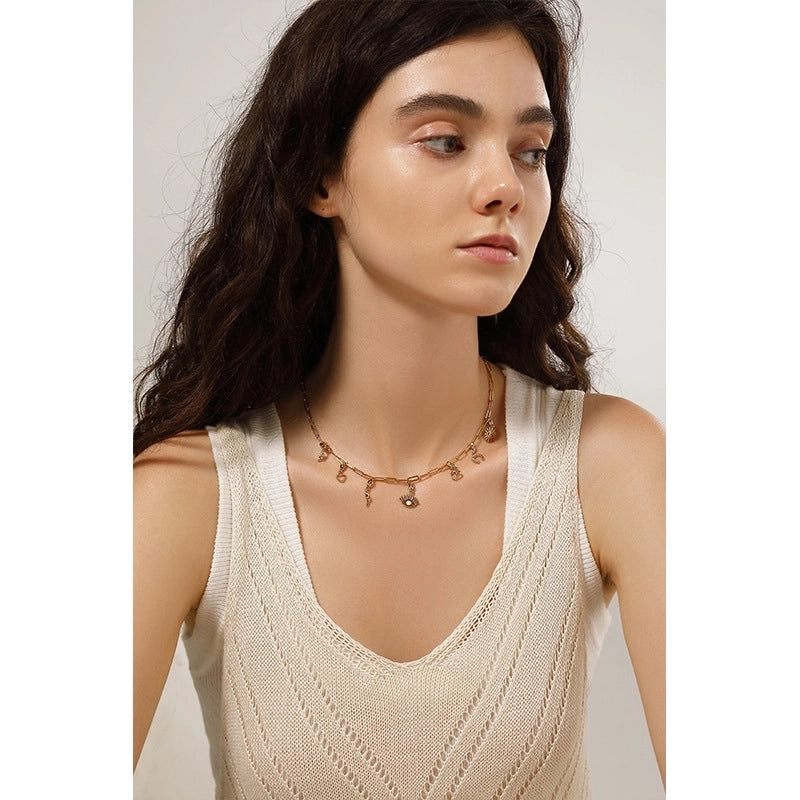 Casual Minimalist Heart Shape Flower 304 Stainless Steel Artificial Rhinestones Zircon 18K Gold Plated Polishing Inlay Bracelets Necklace