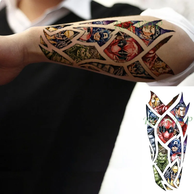 Waterproof Temporary Tattoo Sticker Cute Love Bird Leaf Crow Arabic Script Fake Tatto Flash Hand Arm Art Tatoo for Women Men