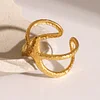 Stylish Starfish Golden Open Ring