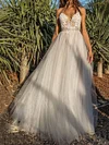Lace Split-Joint Spaghetti-Neck Wedding Maxi Dress