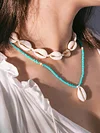 Personalized Ethnic Beaded Shell Double Layer Set Necklace