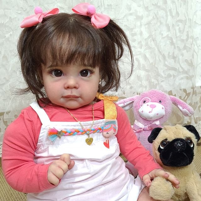 17" Beautiful Coriander Reborn Baby Doll Girl with Brown Hair Minibabydolls® Minibabydolls®