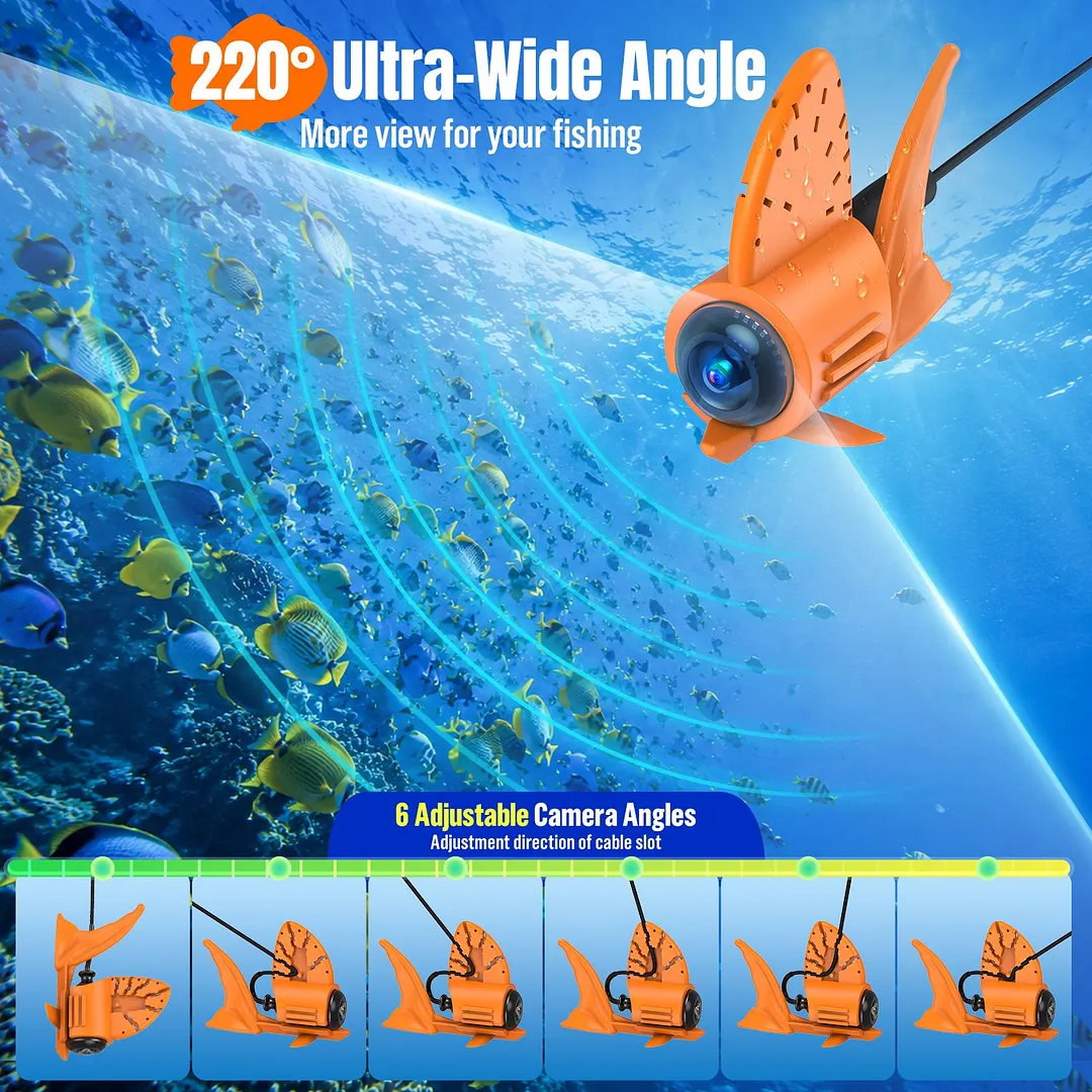 BEBANG Underwater Fishing Camera, 4.3" LCD Monitor, 65ft Cable, 8 IR Night Vision Lights, 220&deg; Wide Angle Lens, 5000mAh Battery, for Ice Lake Boat & Kayak Fishing