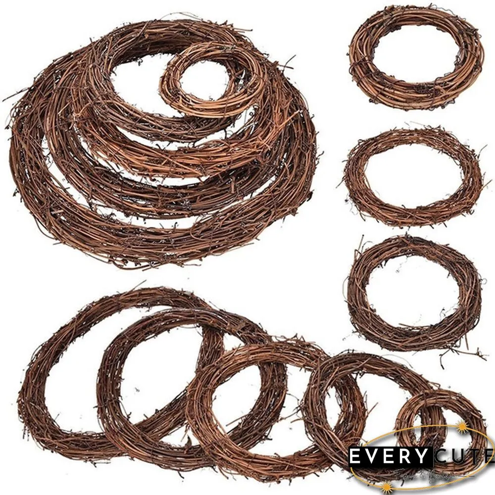 Christmas Retro Wreath Natural Dried Rattan Garland Hang 1Pcs Rural Xmas Decor