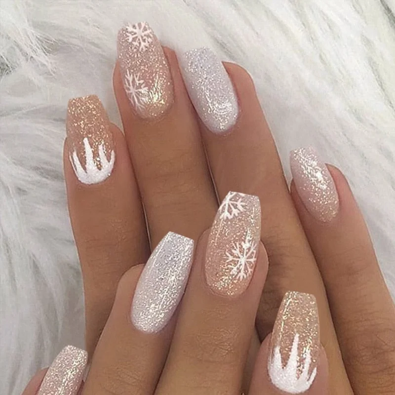 24PCS Rose Pink Color Changing Fake Nails Art Tips Press On False Detachable Full Cover Artificial Nail Art DIY Manicure No Glue-Nail Inspo