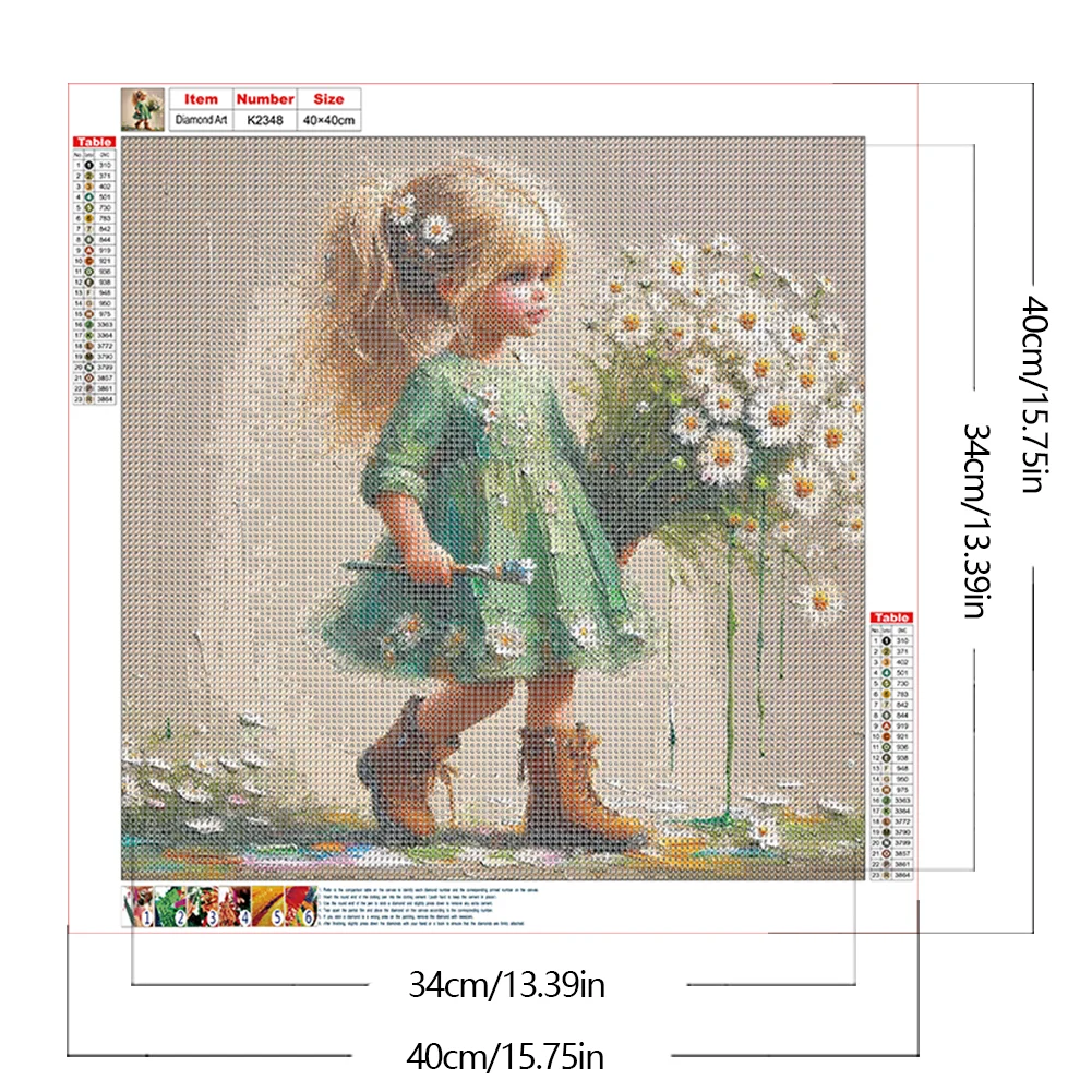 Diamond Painting - Full Round Drill - Flower Girl(Canvas|40*40cm)