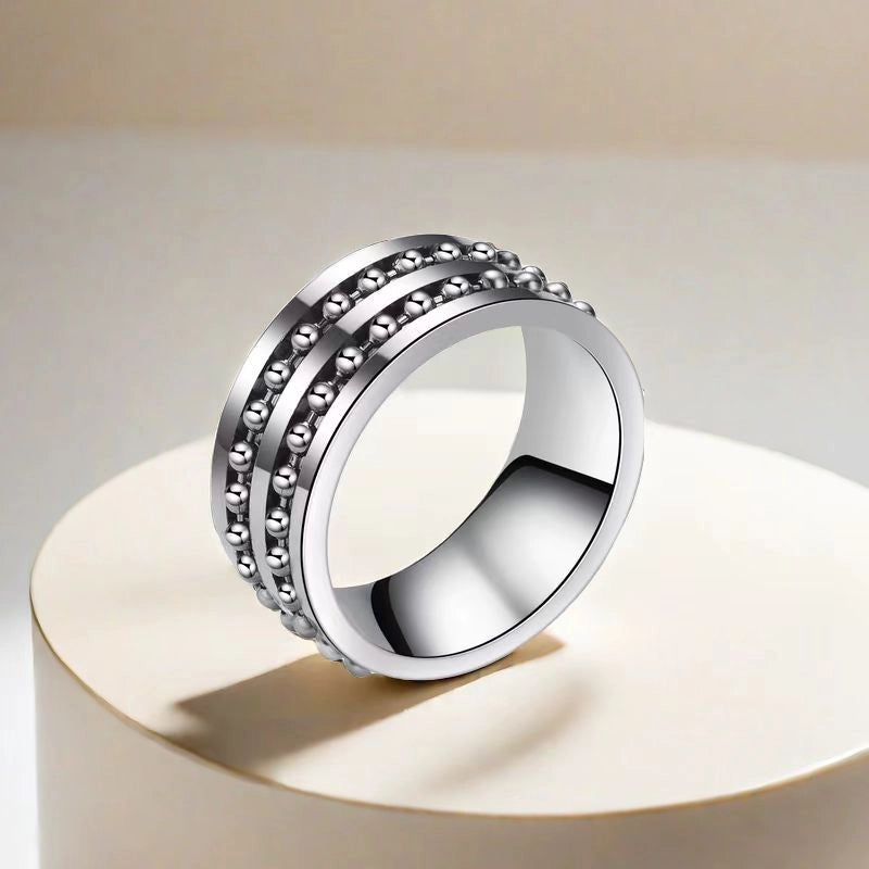Vintage Style Classic Style Geometric Titanium Steel Polishing Men’s Rings Men Band Rings