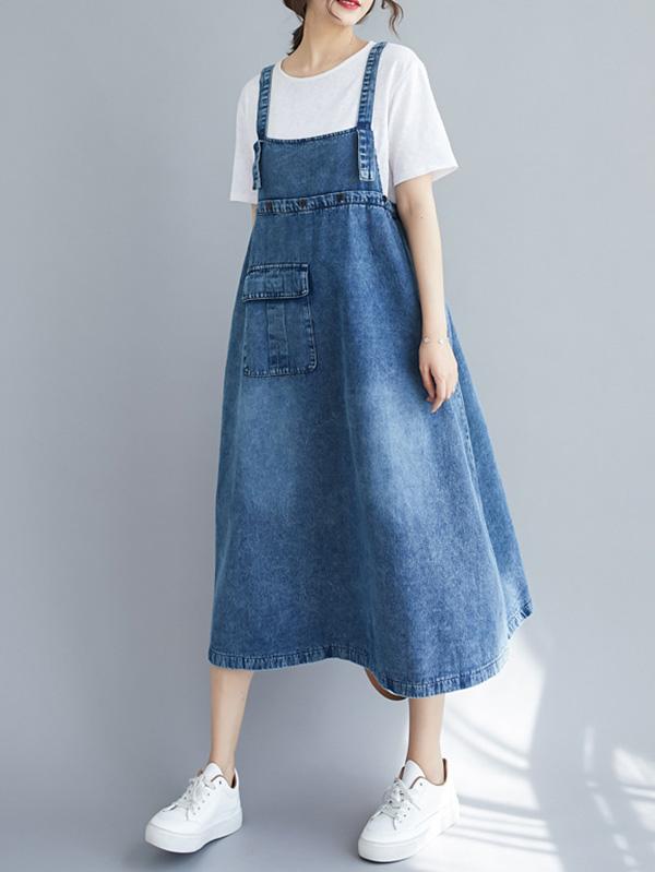 Authentic Solid Denim Strapless Dress: Timeless Style