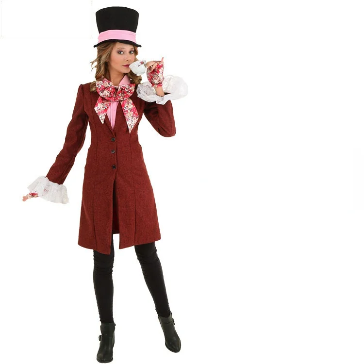 Female Mad Hatter Tea Party Costume for Womens Halloween Cosplay