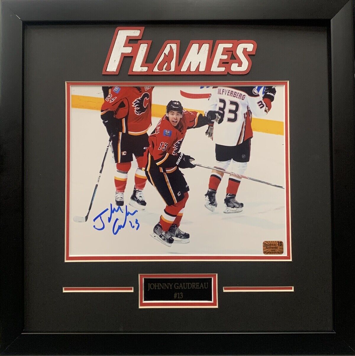 Johnny Gaudreau autographed 8x10 Photo Poster painting framed NHL New Jersey Devils Authentic