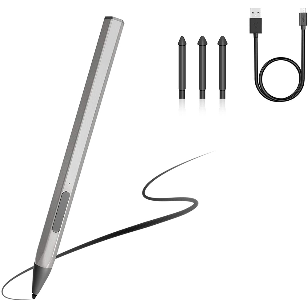 

Tablet Stylus Pen with Replacement Tip USB for Surface Pro Go Book, Black, 501 Original