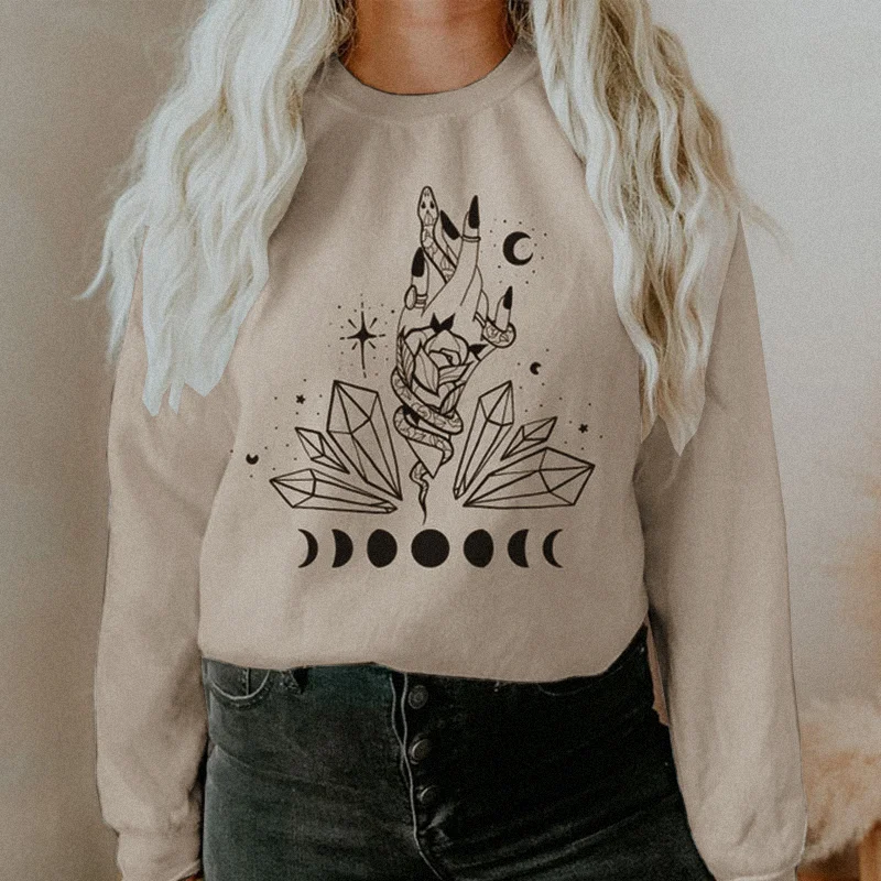    Finger Jewel Starry Sky Print Women's Pullover Sweatshirt - Neojana