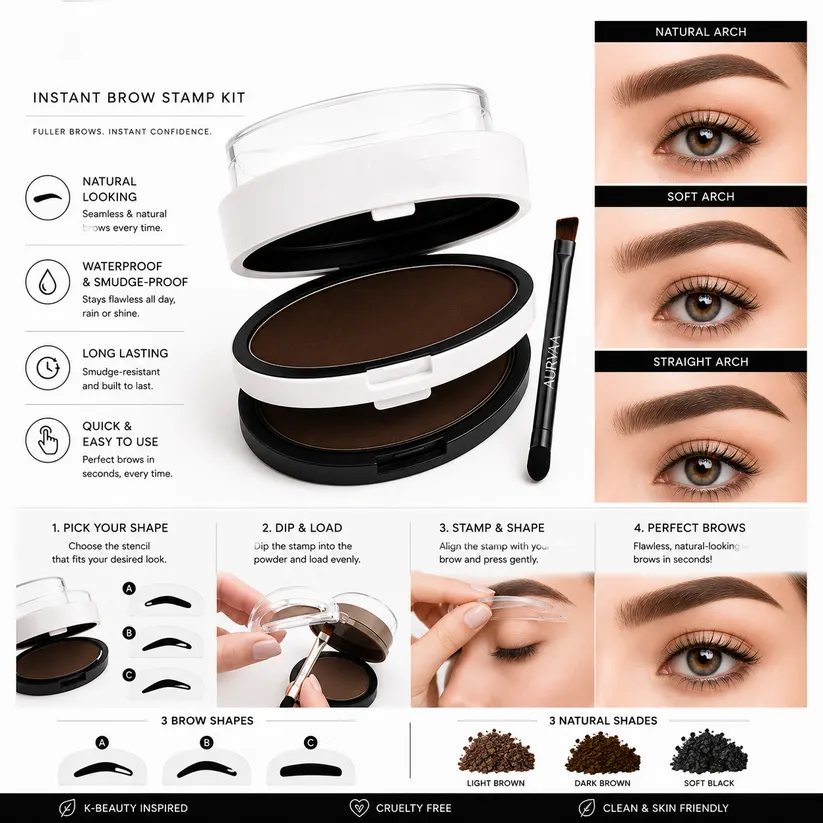 Aurvaa Perfect 5sec Eye-Brow Stamp Kit