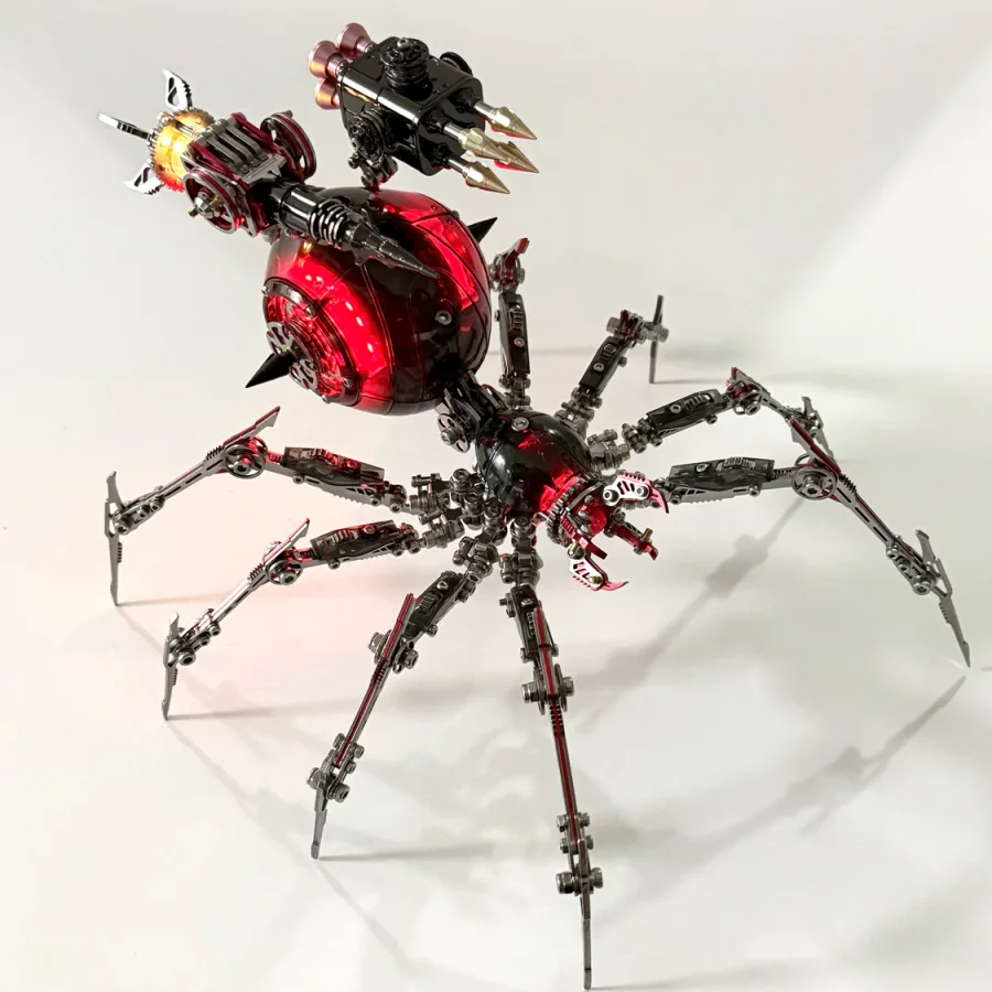 【CUSTOM BORDERLESS】SPIDER25 gunllic Metal Mechanical Black Spider Model | Adult 3D Puzzle, High