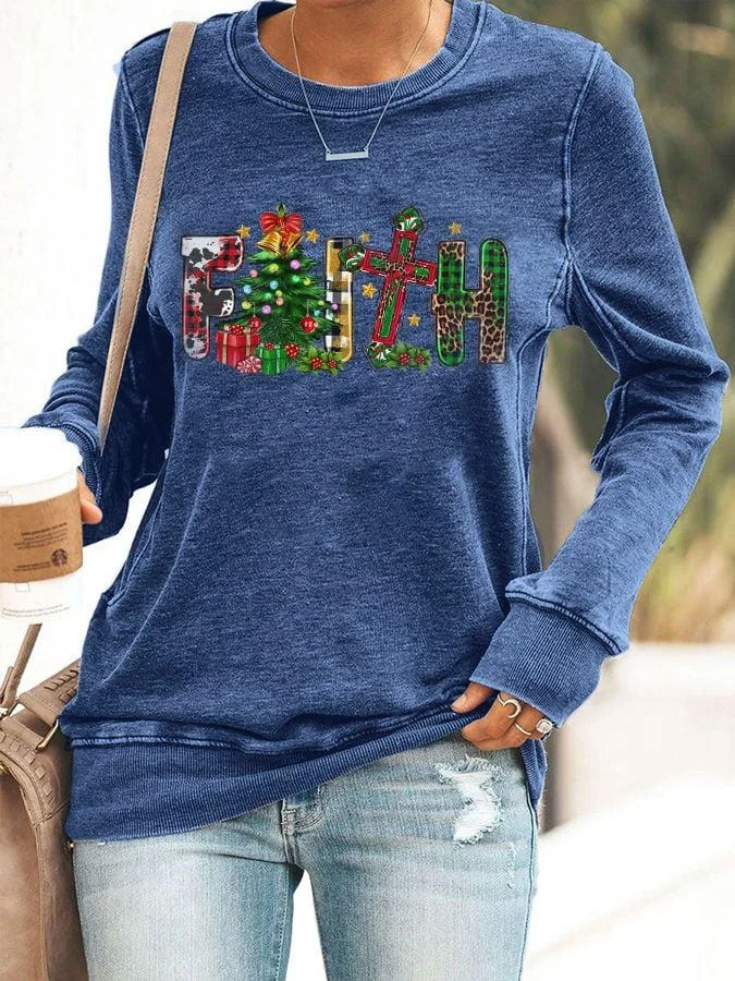 womens-faith-christmas-tree-print-crew-neck-sweatshirt