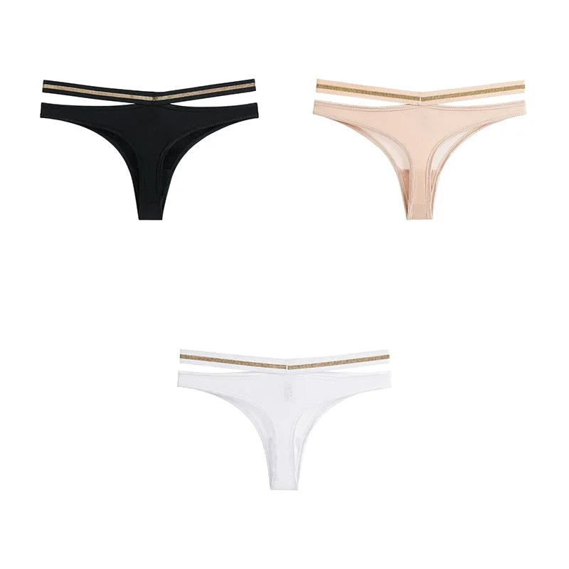 3pcs Seamless Underwear For Woman Sexy Thongs Women's Lingerie Bikini Sports Female Panties Ice Silk Woman Intimates BANNIROU