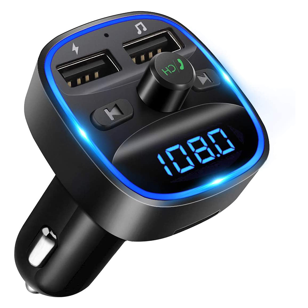 

T25S Car FM Transmitter Bluetooth Handsfree MP3 Player QC3.0 USB Charger, 501 Original