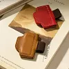 Magnetic Genuine Leather Book Clip Bookmark with Pen Holder 