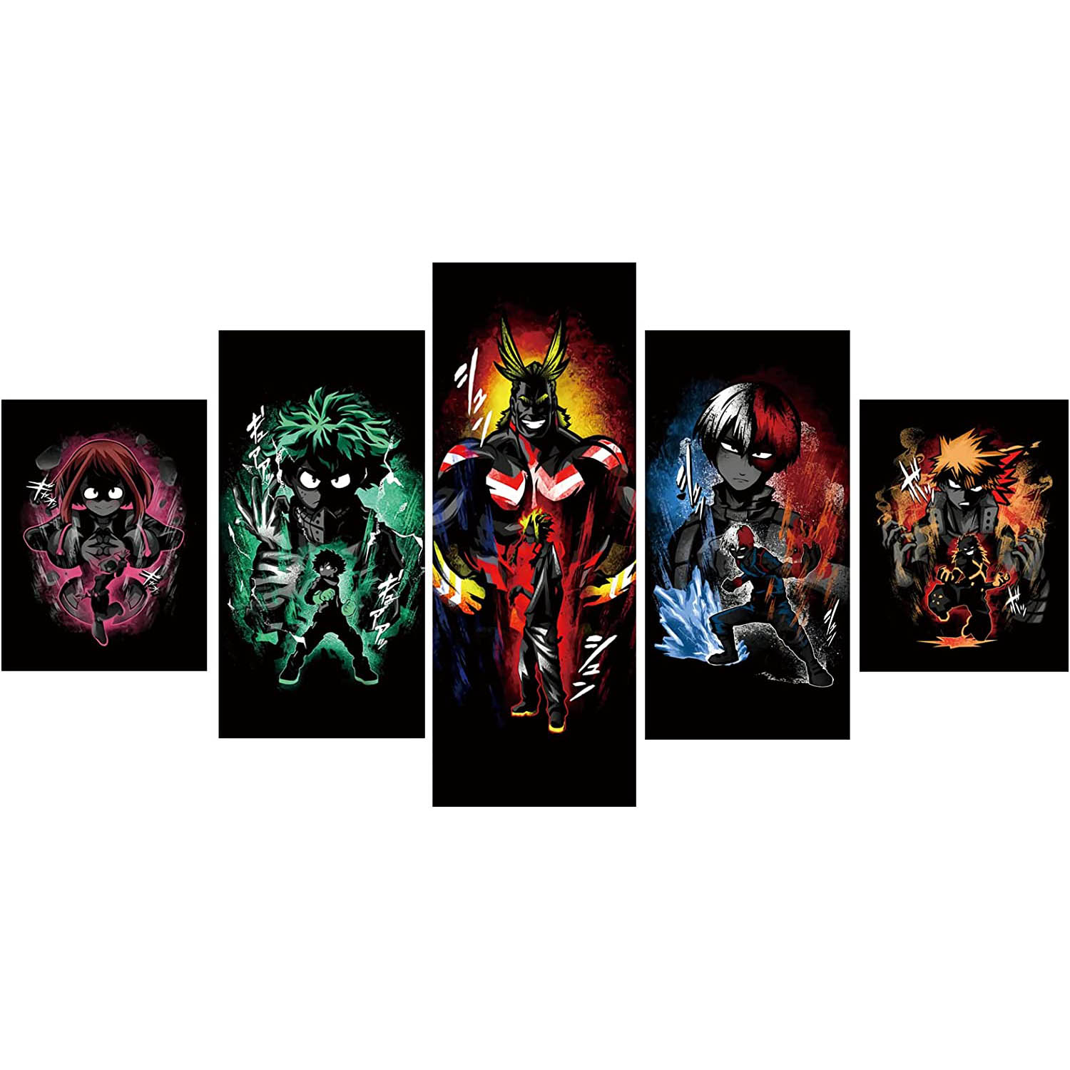 My Hero Academia no Yaiba Japan Anime No Framed 5Pcs Wall Art Canvas Poster Pictures Paintings Home Decor Living Room Decoration