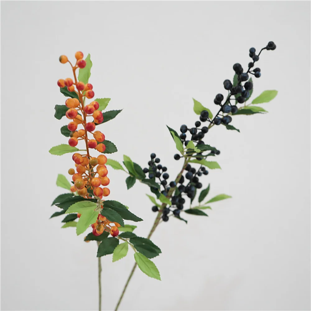 Simulation of small berries acacia green plant decoration props