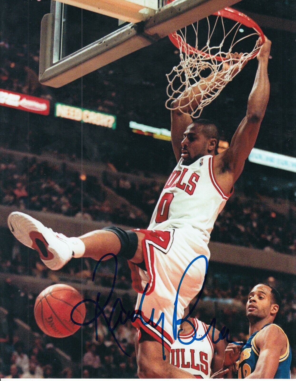 RANDY BROWN signed (CHICAGO BULLS) BASKETBALL *LAST DANCE* 8X10 Photo Poster painting W/COA #1