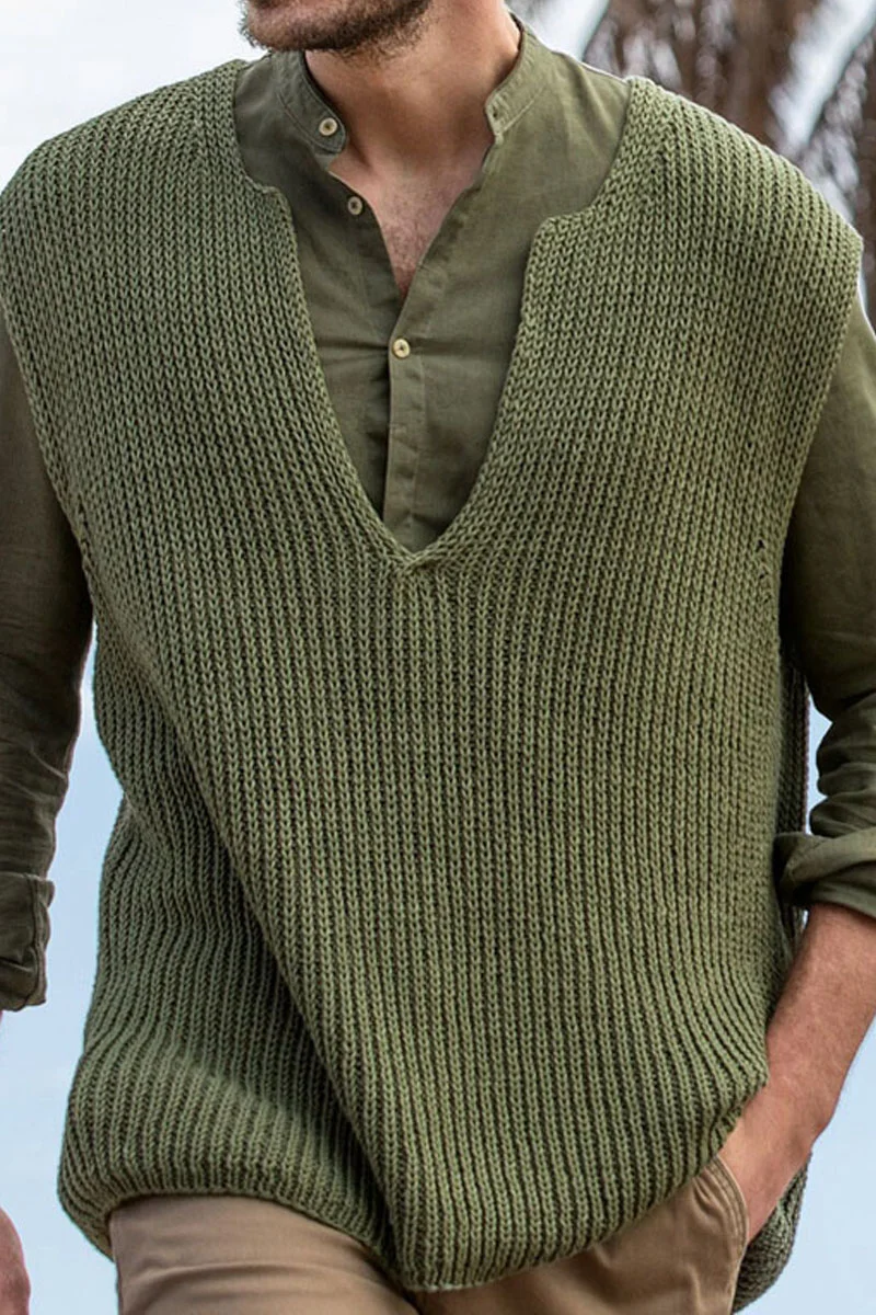 Men's Solid Colour Jumper Vest