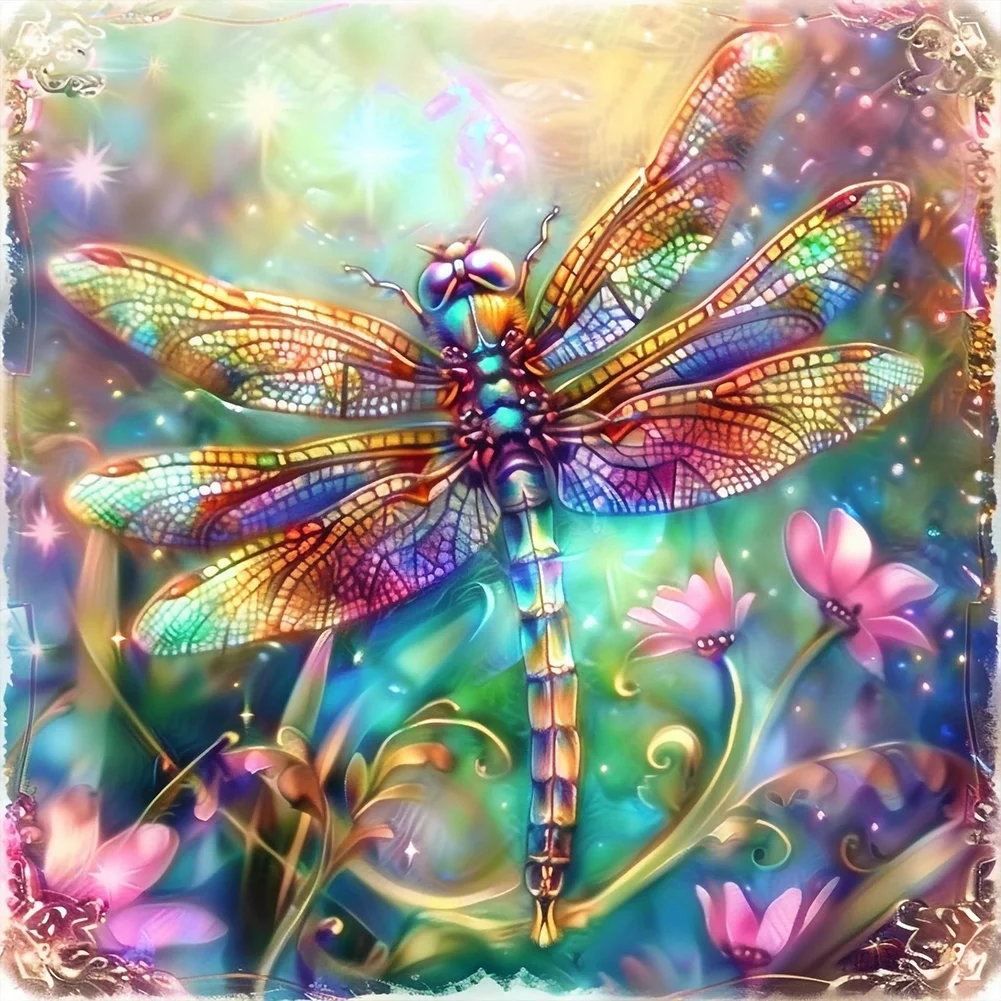 Full Round Diamond Painting - Garden Dragonfly(Canvas|30*30cm)