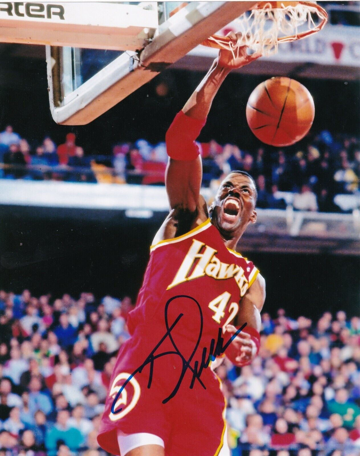 KEVIN WILLIS ATLANTA HAWKS ACTION SIGNED 8X10