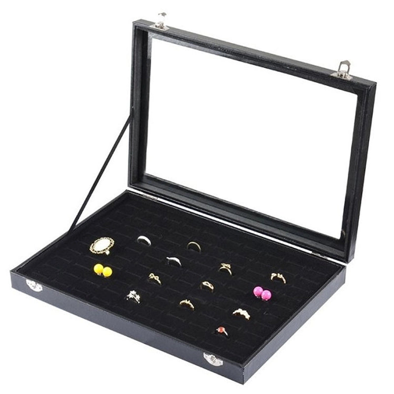Spot 100 Ring Jewelry Box With Lid Earrings Jewelry Plate 100 Ring Jewelry Storage Display Plate