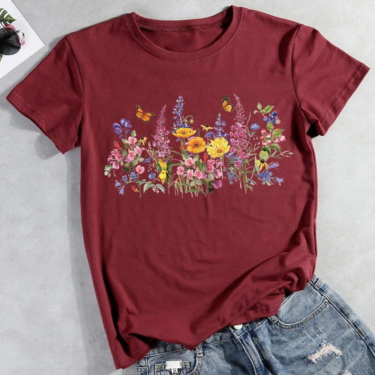 ANB - Butterflies and flowers T-shirt Tee -03718