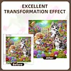 Garden Cat Special Shaped 5D DIY Partial Drill Diamonds Dots Gem Art Kits 11.81 X11.81inch Diamond Dots Paintings Diamonds Paintings Gem Art for Adults Beginners Home Decor