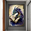 Retro Poster - Dragon Reading A Book-11CT Stamped Cross Stitch 40*60cm(Big Size)