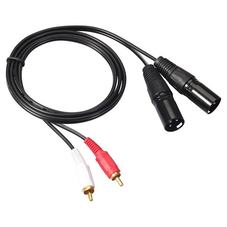 Dual RCA Male to XLR Male Cable 2 XLR to 2 RCA Plug HIFI Stereo Audio Cable