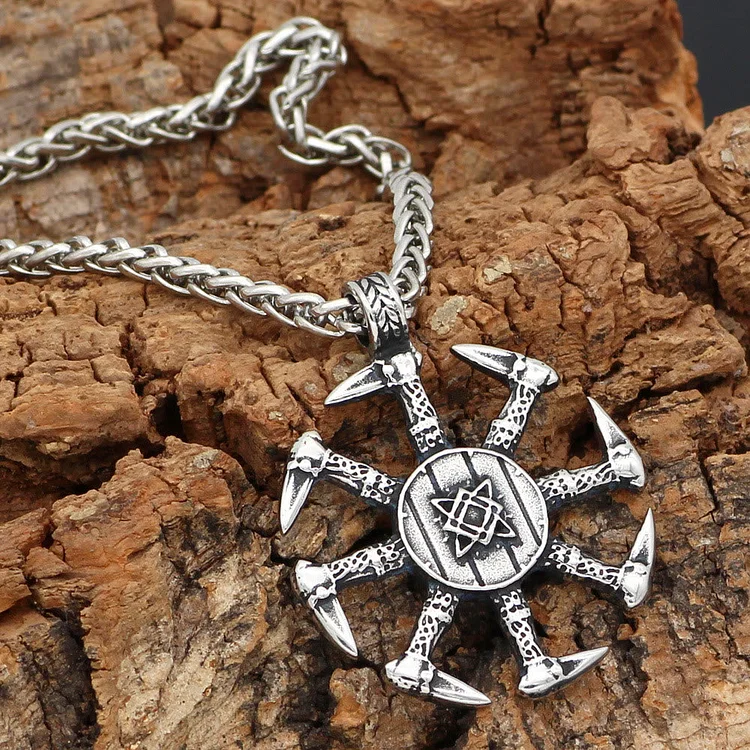Coutureaura Viking Axe Sunshield Necklace