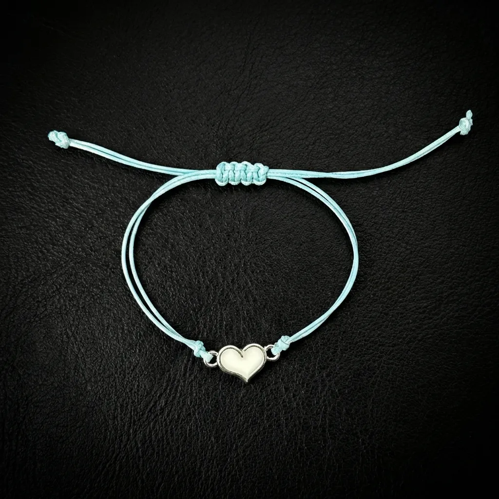 JiStones Lumina Heart Woven Bracelet | Lucky Knot Edition Glacial Blue