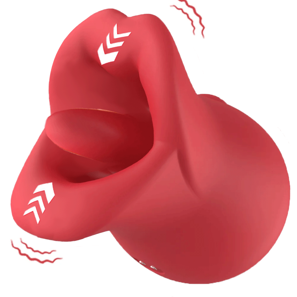 Rapture - 3IN1 Silicone Mouth Tongue Clitoral Stimulator Rose Sex Toy with 10 Licking Biting & Vibrating Modes, Anal Clit Nipple Vibrator By Rose Toy