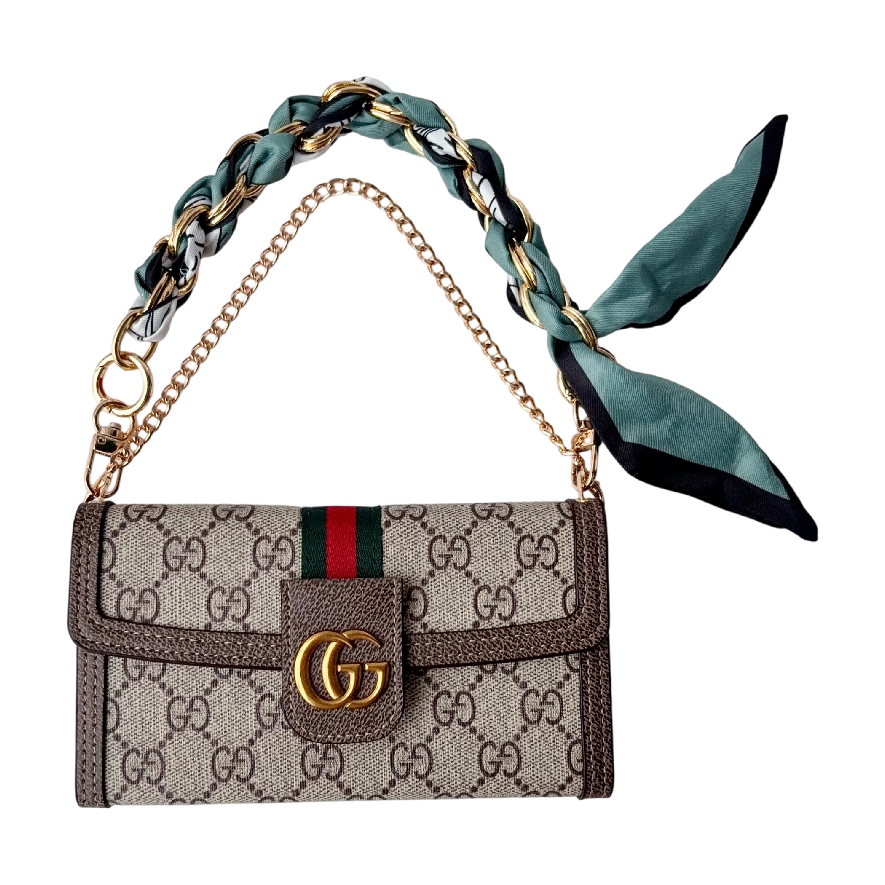 Gucci GG Scarf Chain Phone Bag | Luxury Wallet Case for iPhone & Samsung