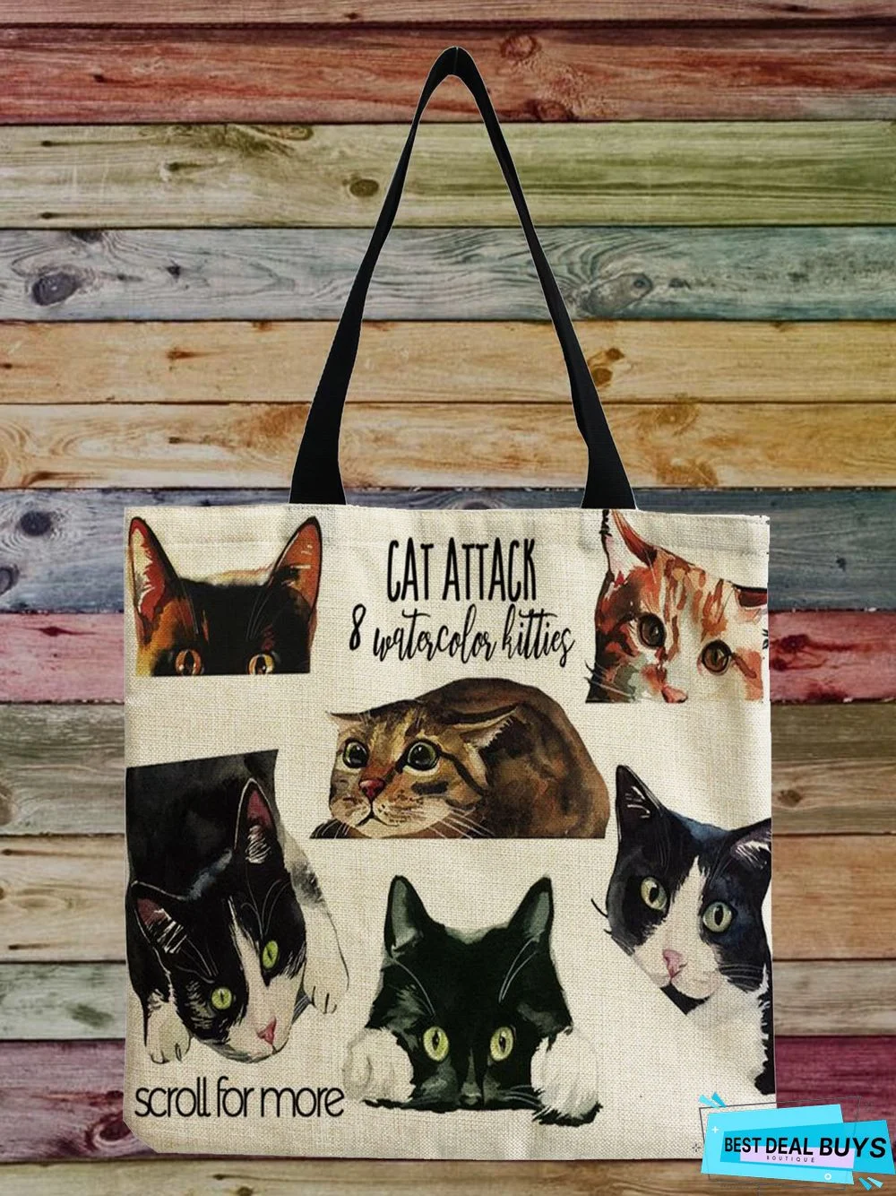 Cat Print Tote Bag Canvas Tote