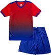 Quick Dry Short Sleeve T-shirt and Mesh Shorts Soccer Set Color: Red