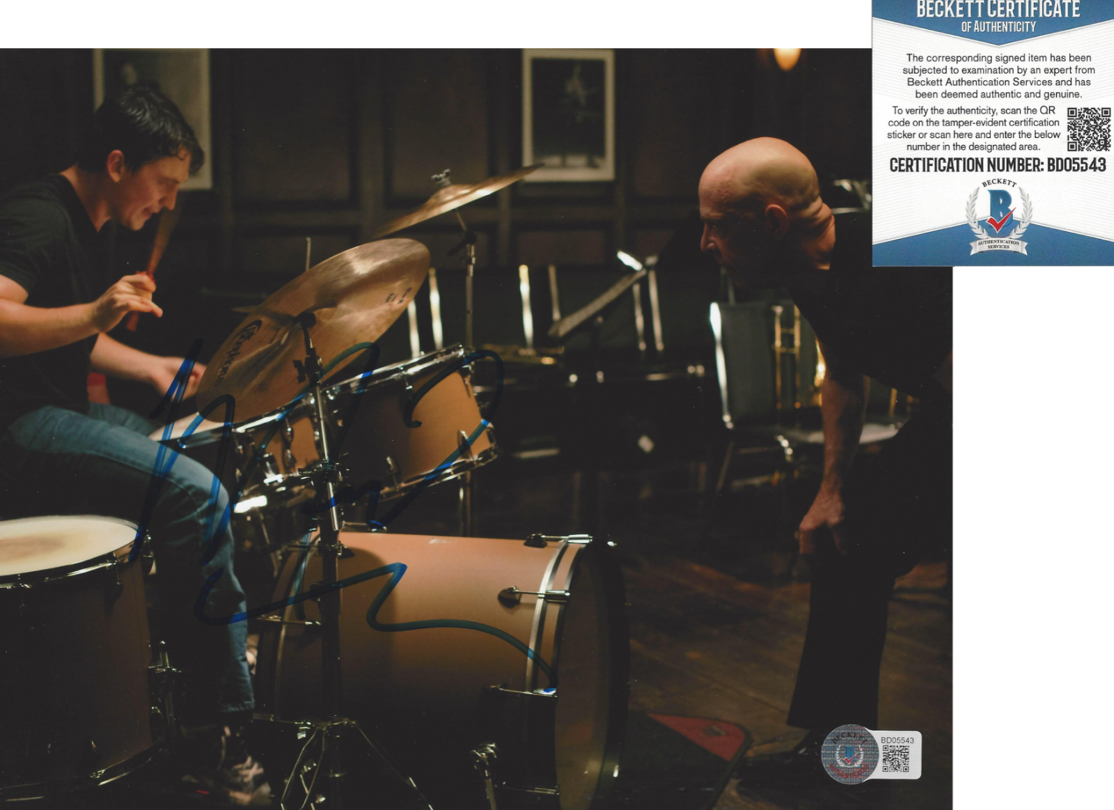 MILES TELLER SIGNED 'WHIPLASH' 8x10 MOVIE Photo Poster painting B ACTOR BECKETT COA BAS