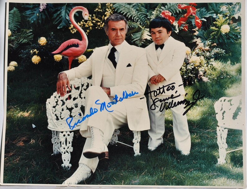 FANTASY ISLAND Cast Signed Photo Poster painting X2 Ricardo Montalban & Herve Villechaize 11x14 wCOA