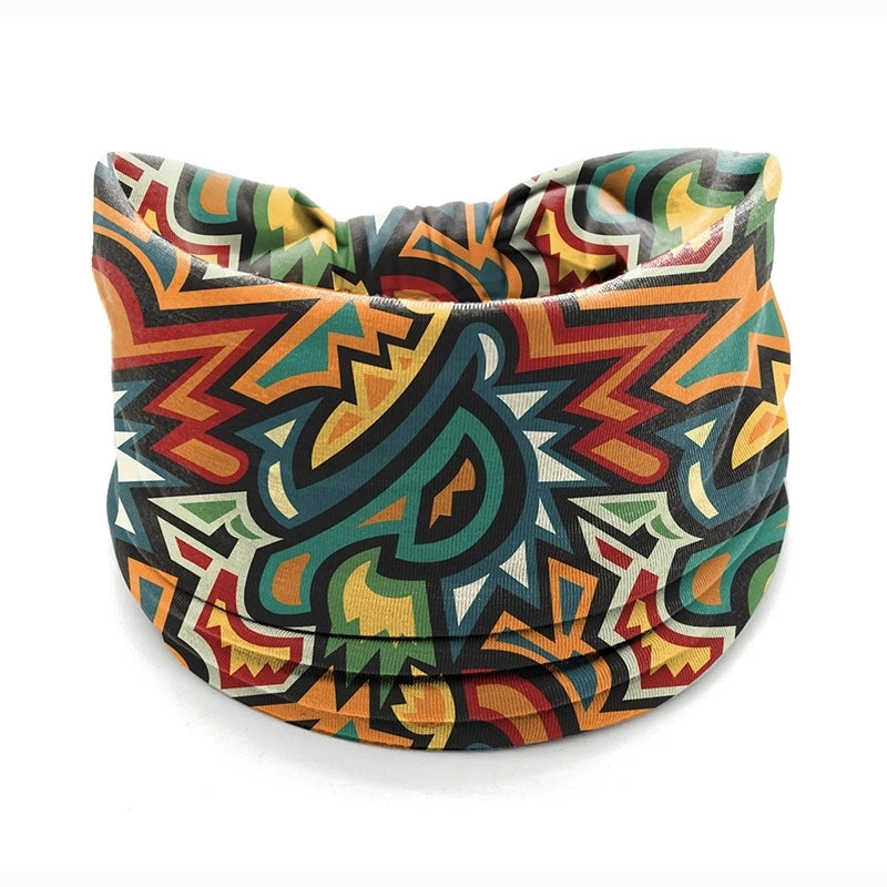 Women’s Hair Band African Print Pattern Wide Edge Elastic Knot Sports Yoga Headband Women’s Headwear Hair Accessories