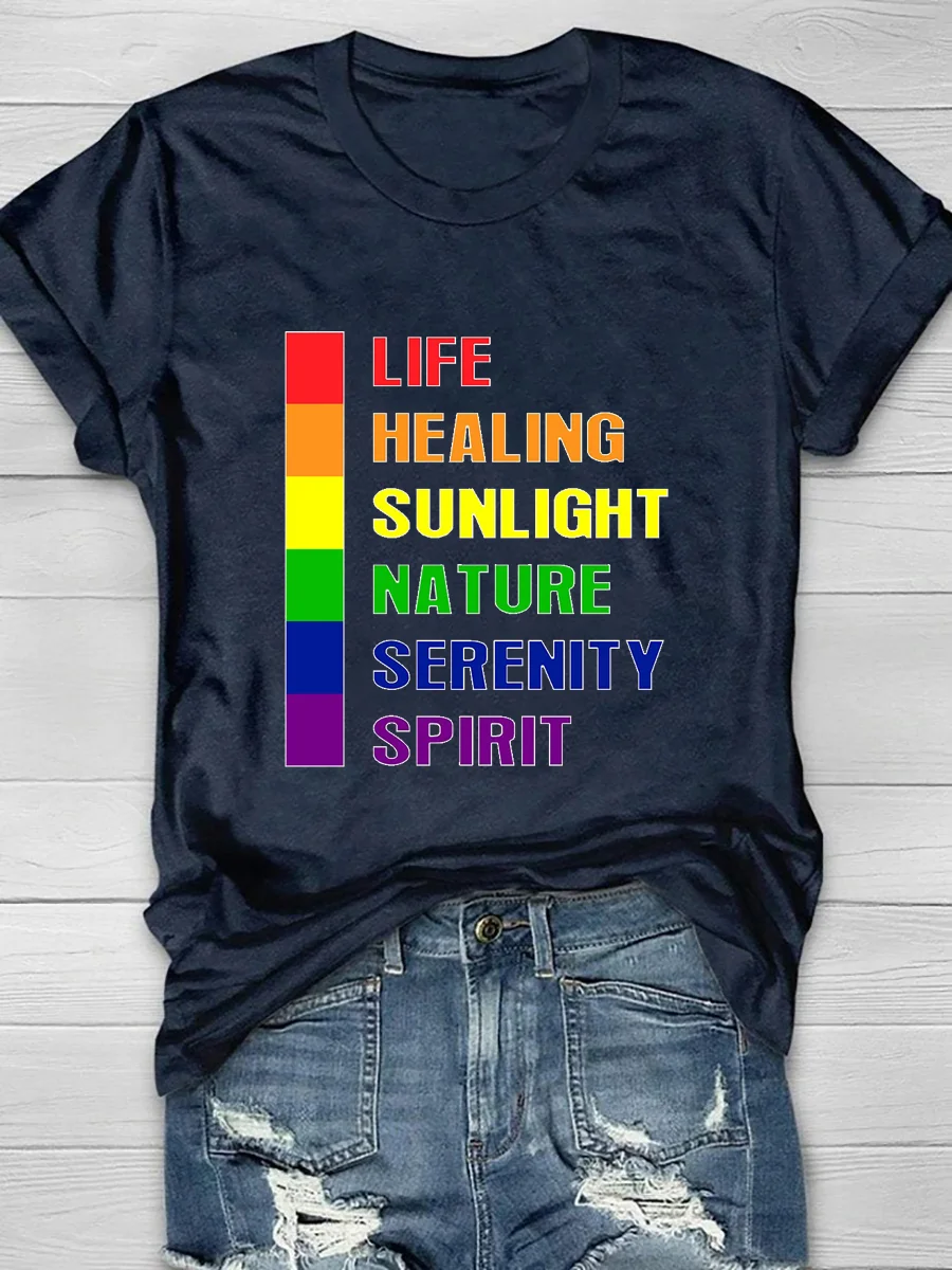 Progress Pride Flag Print Short Sleeve T-Shirt